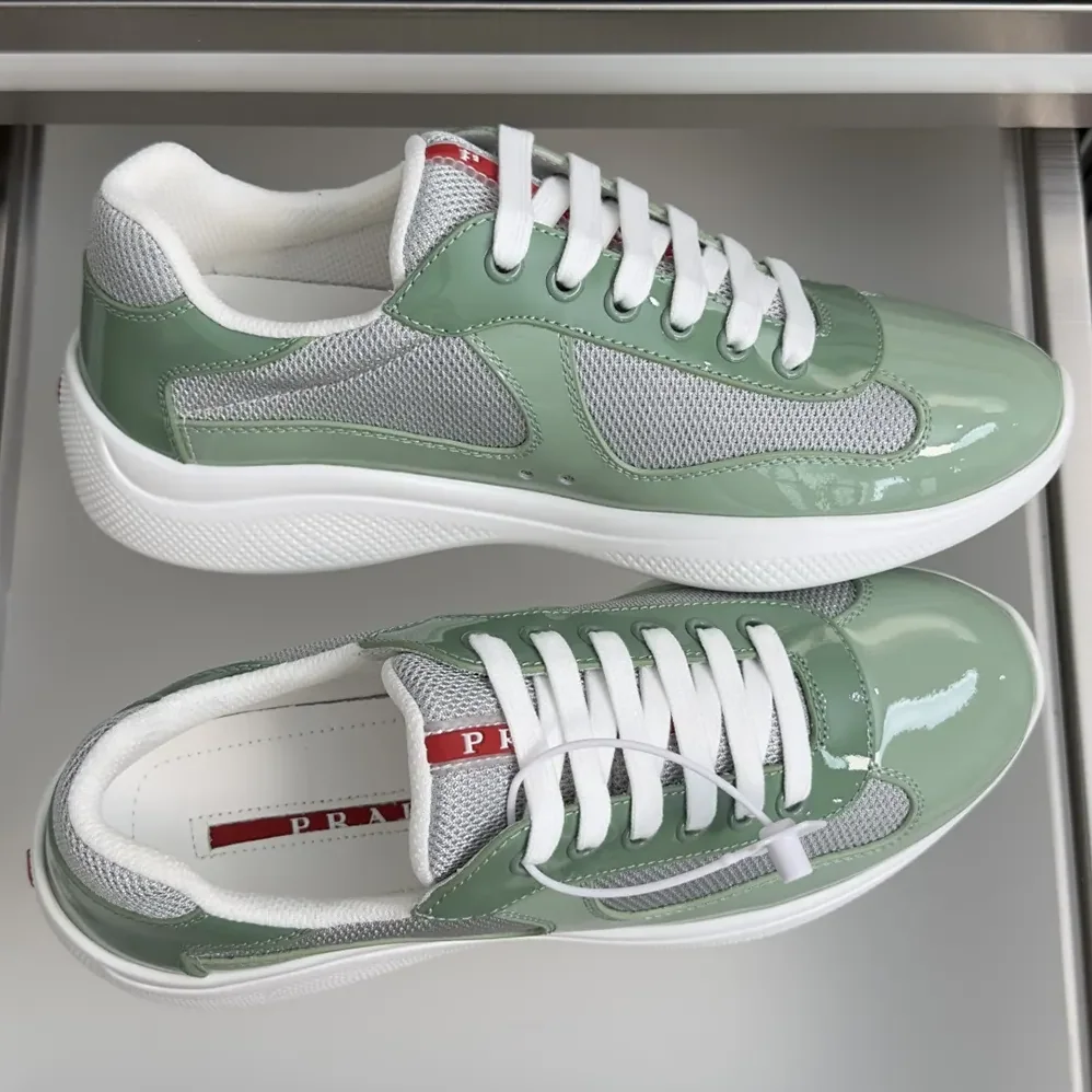 Prada Patent Leather And Technical Fabric Prada America'S Cup Sneakers for Unisex in Aqua