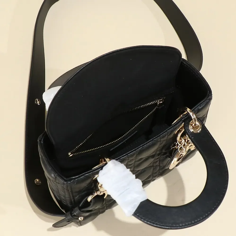 Dior Small Lady Dior My ABCDior Bag Black Cannage Lambskin for Women