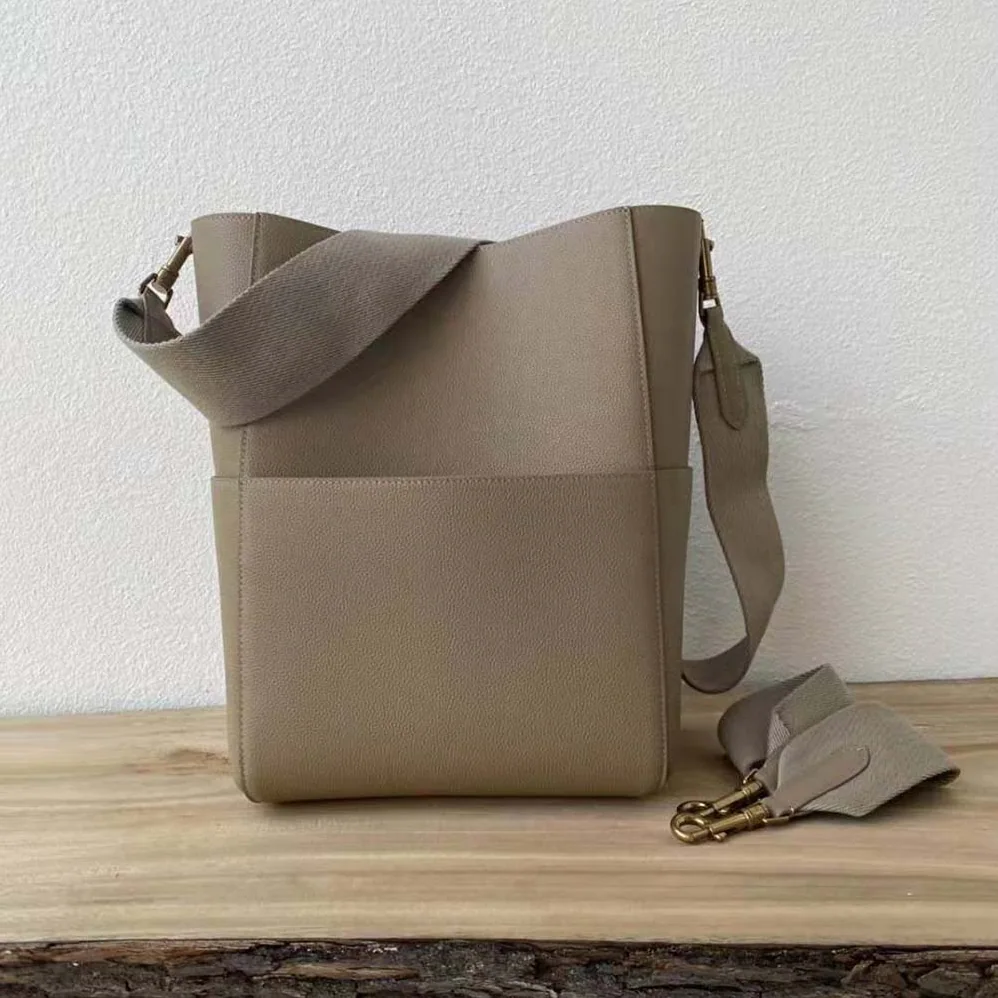 Celine Sangle Bucket Bag in Soft Grained Calfskin for Women in Brown Celine Sangle Bucket Bag in Soft Grained Calfskin for Women in Brown