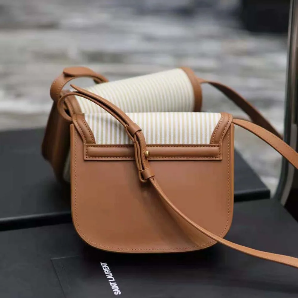 Saint Laurent YSL Kaia Small in Canvas and Vegetable for Women in tanned Leather Saint Laurent YSL Kaia Small in Canvas and Vegetable for Women in tanned Leather