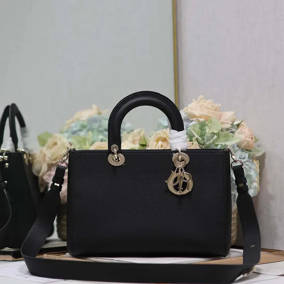 Dior Medium Lady D-Sire My ABCDior Bag Black Taurillon Leather for Women