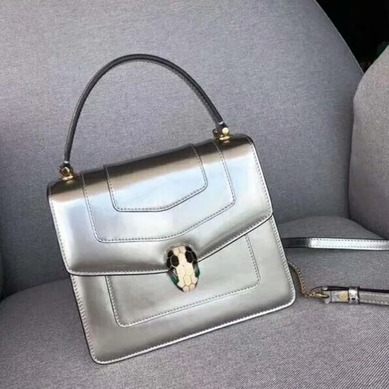 Bvlgari Serpenti Forever Medium Flap Cover Bag in Silver for Women Bvlgari Serpenti Forever Medium Flap Cover Bag in Silver for Women