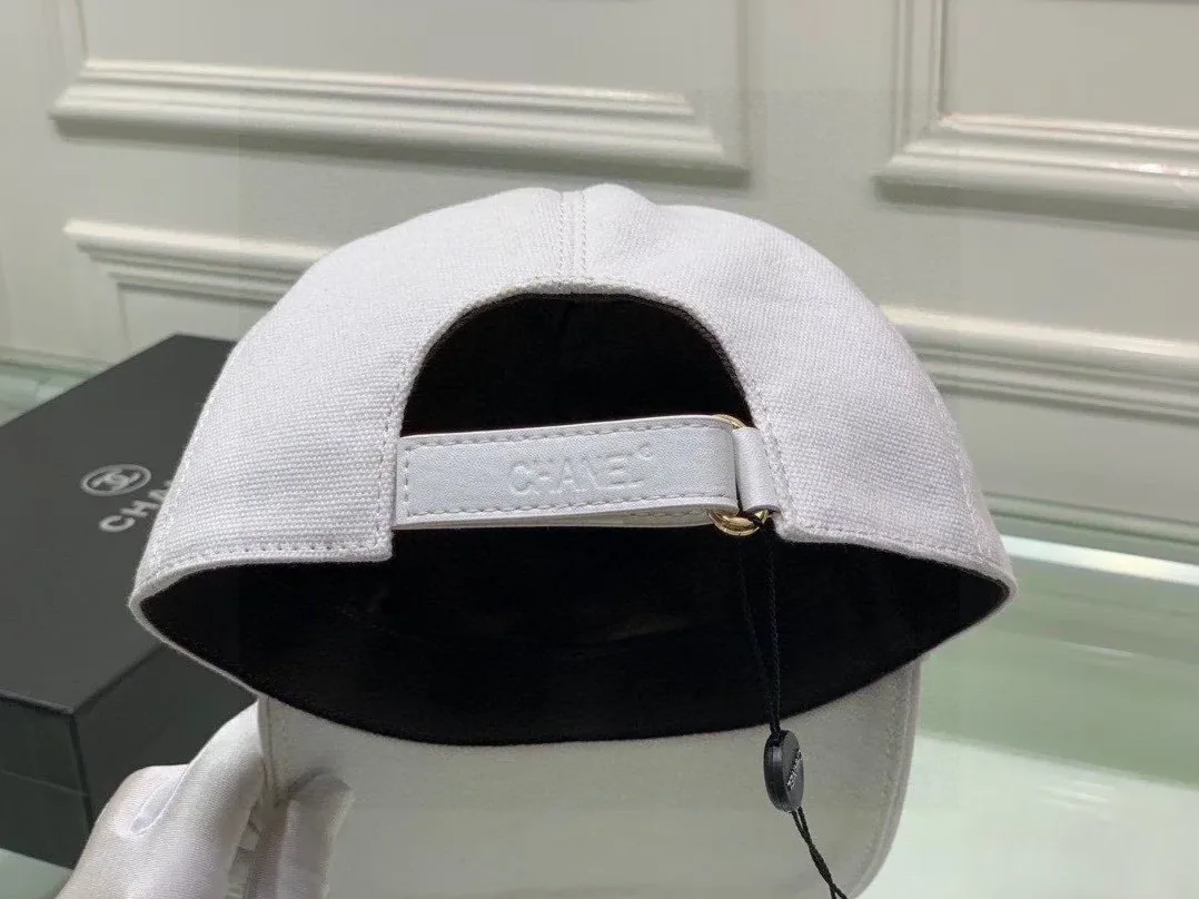 Chanel CC Logo Baseball Cap White Chanel CC Logo Baseball Cap White