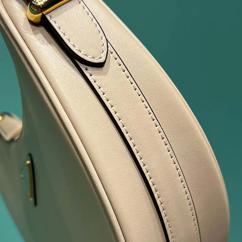 Prada Arqué Mini Leather Shoulder Bag for Women in Sand Beige