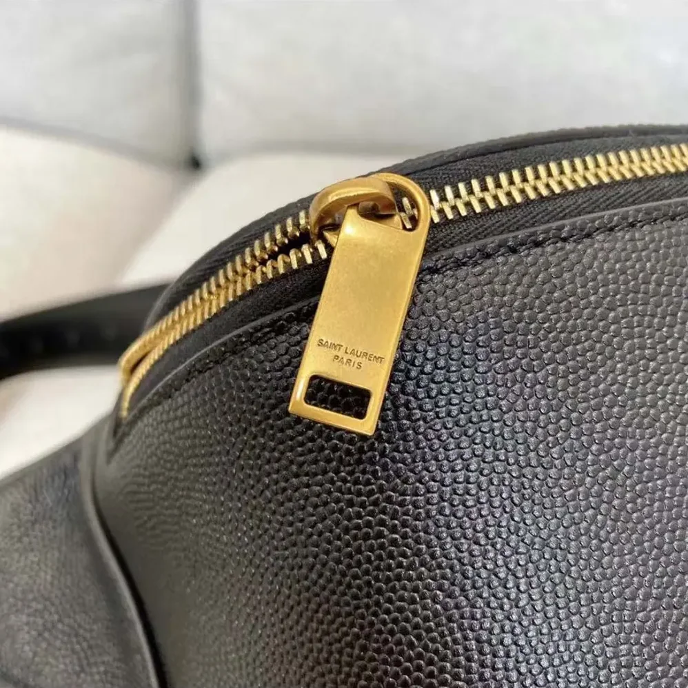 Saint Laurent YSL Cassandre Classic Belt Bag in Shiny Leather for Unisex in Black