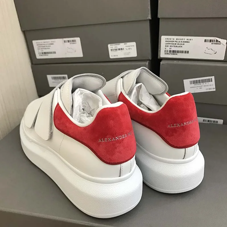 Alexander Mcqueen Oversized Sneaker with Double-Strap Shoes for Women in Red