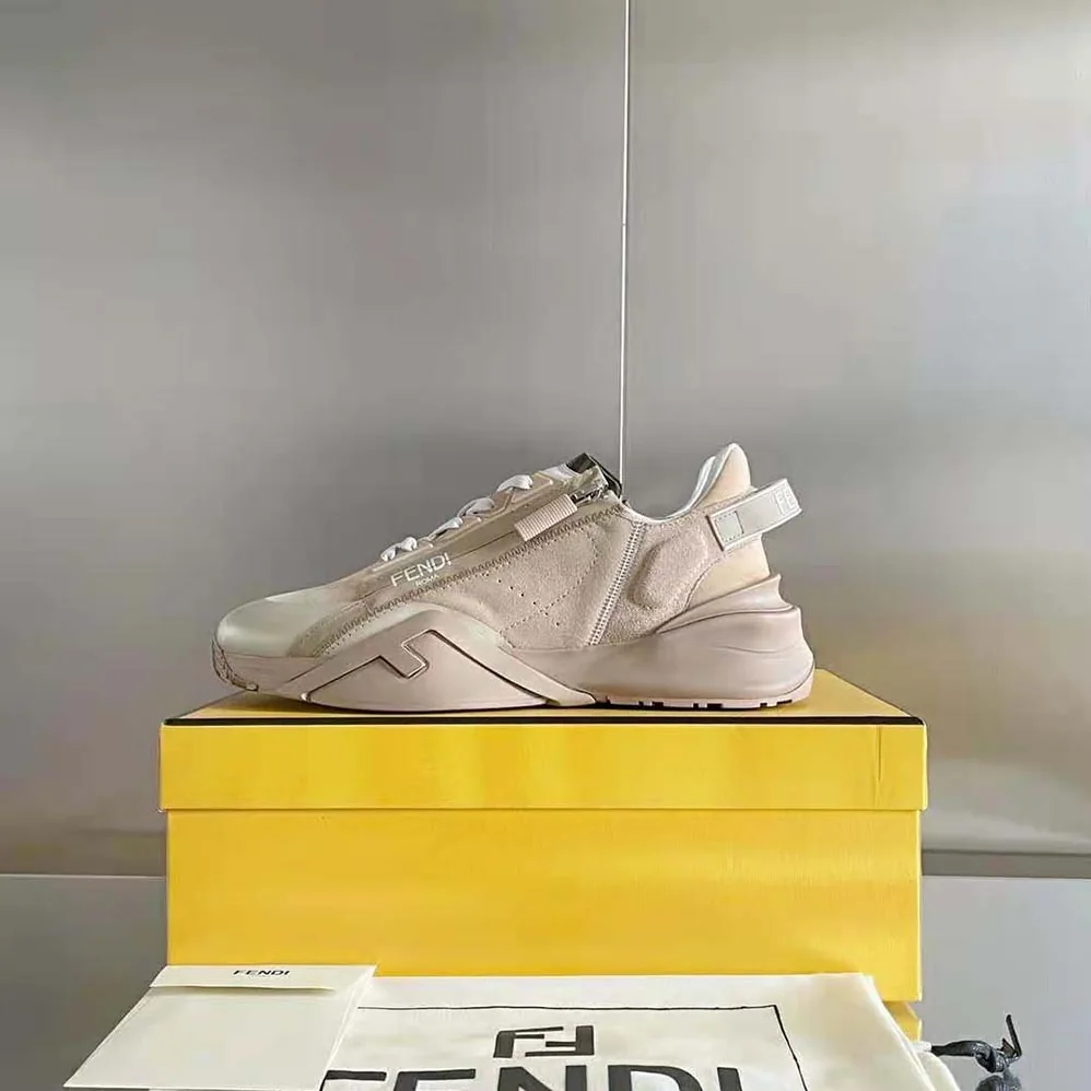 Fendi Flow Beige Suede Low for Men in Tops