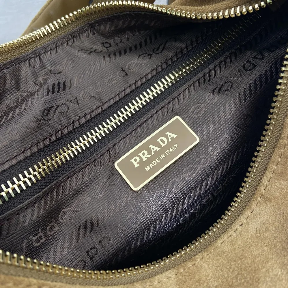 Prada Explore Large Suede Bag for Women in Brown