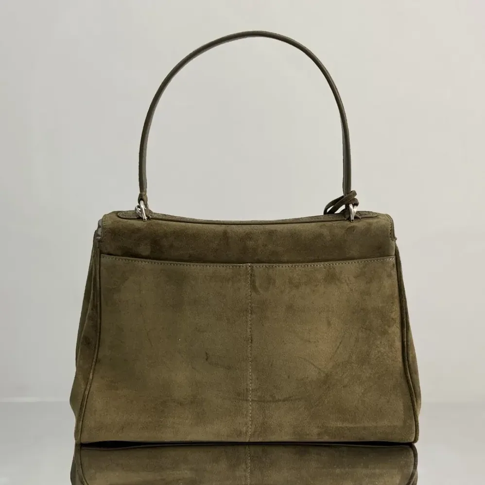 Balenciaga Rodeo Handbag Medium In Khaki Waxed Suede Calfskin And Smooth Calfskin for Women Balenciaga Rodeo Handbag Medium In Khaki Waxed Suede Calfskin And Smooth Calfskin for Women