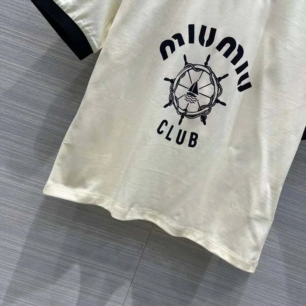 Miu Miu Print Jersey T for Women in shirt with Print Logo Miu Miu Print Jersey T for Women in shirt with Print Logo