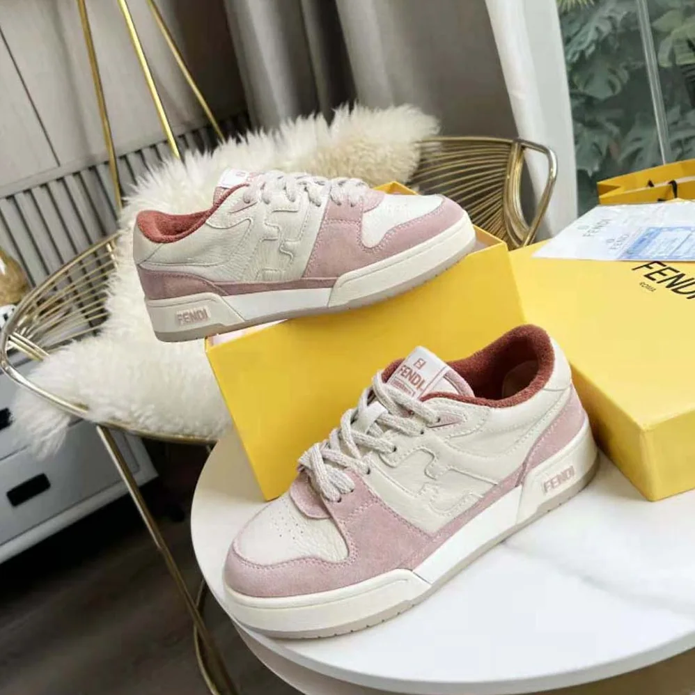 Fendi Match Low for Unisex in Tops in Pink Suede