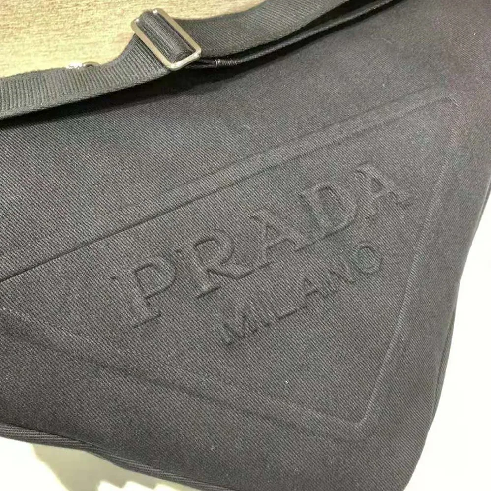 Prada Canvas Prada Triangle Bag for Women in Black Prada Canvas Prada Triangle Bag for Women in Black