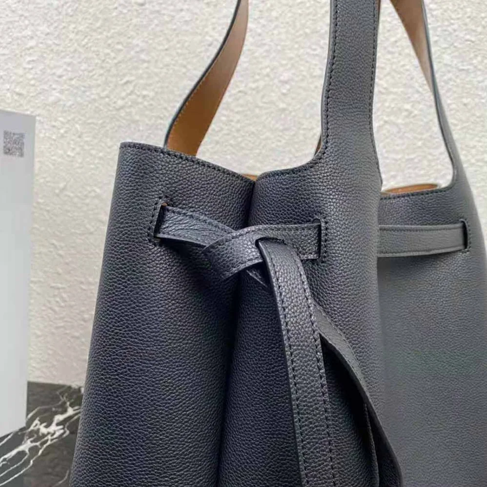 Prada Leather Tote Handle Bag for Women in Black