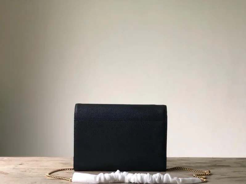 Saint Laurent Cassandra Flap-Front Crossbody Bag Black / YSL