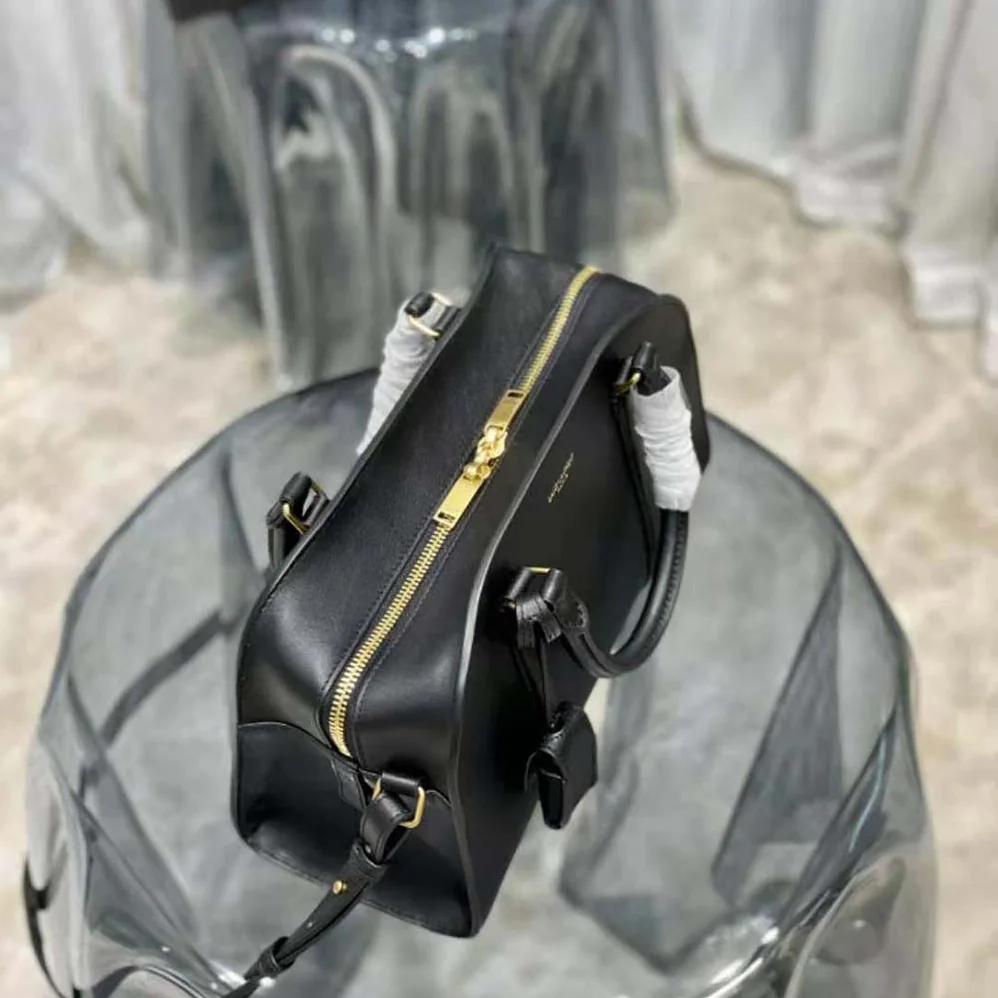 Saint Laurent YSL Lock Baby Duffle in Smooth Leather for Women in Black
