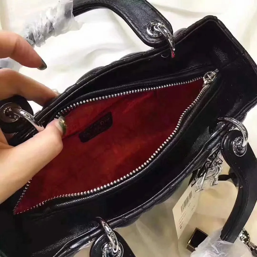Dior Big Lady Dior Bag in Cannage Lambskin in Black