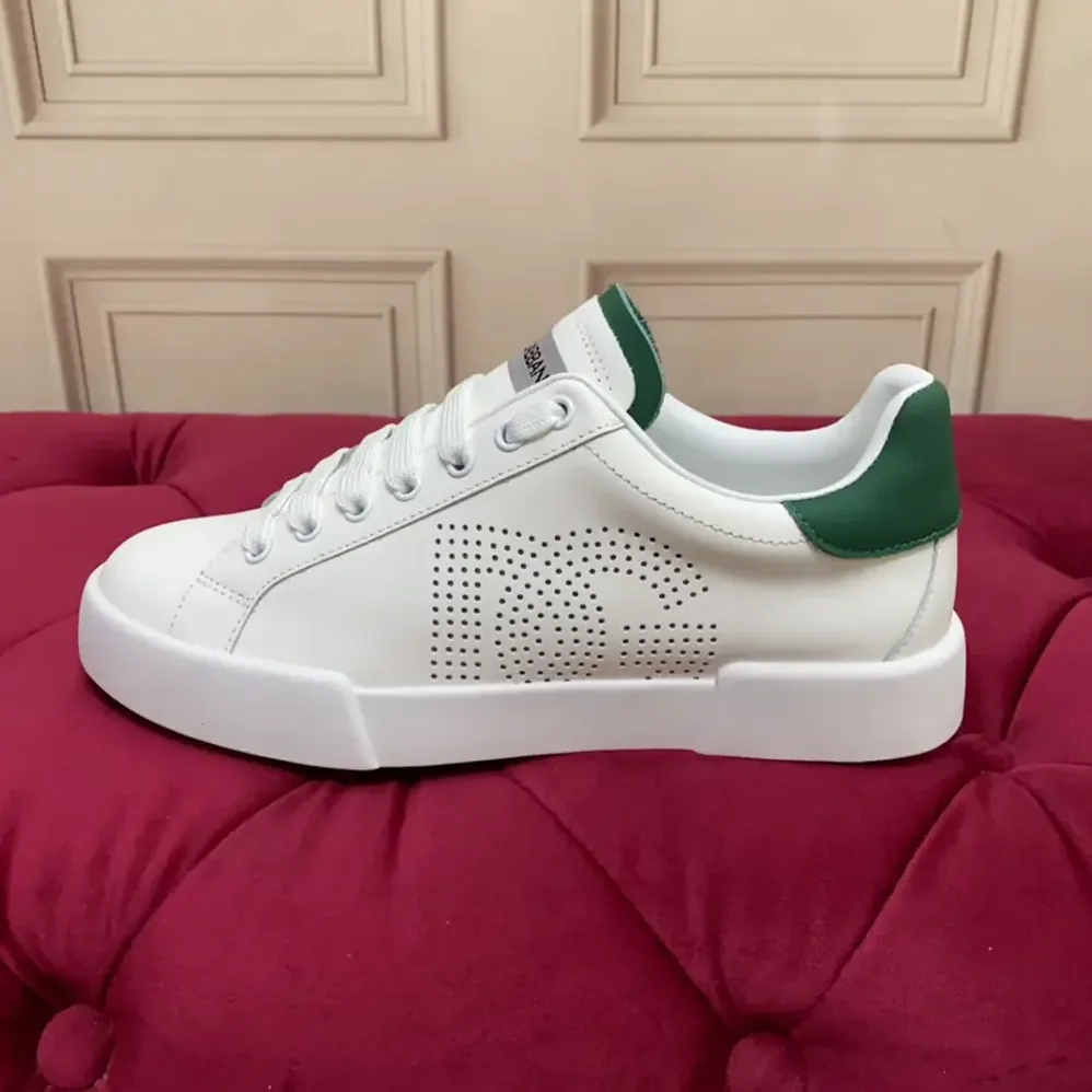 Dolce Gabbana D&G Calfskin Portofino Sneakers for Unisex in White Dolce Gabbana D&G Calfskin Portofino Sneakers for Unisex in White