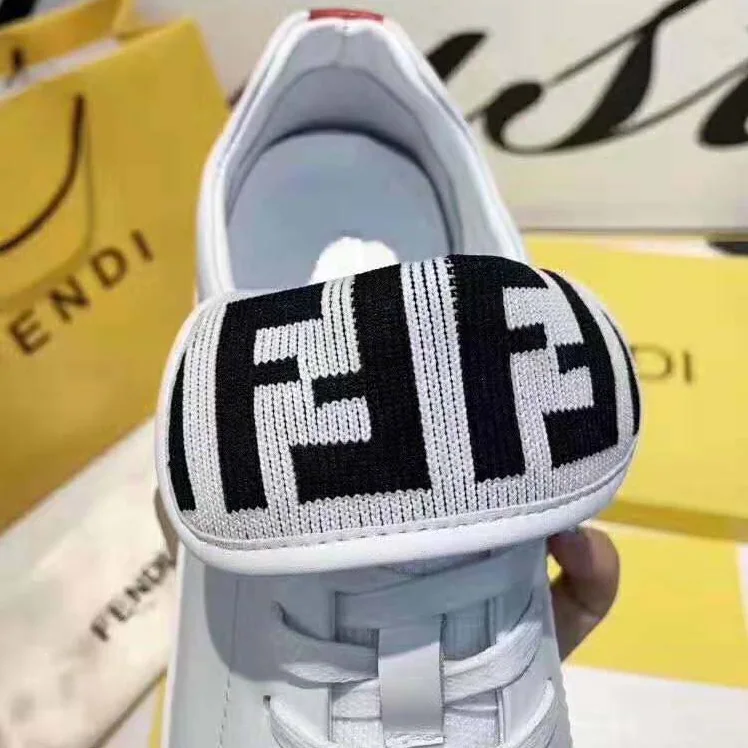 Fendi Sneakers Mesh and Leather Low-Tops for Men in White Fendi Sneakers Mesh and Leather Low-Tops for Men in White