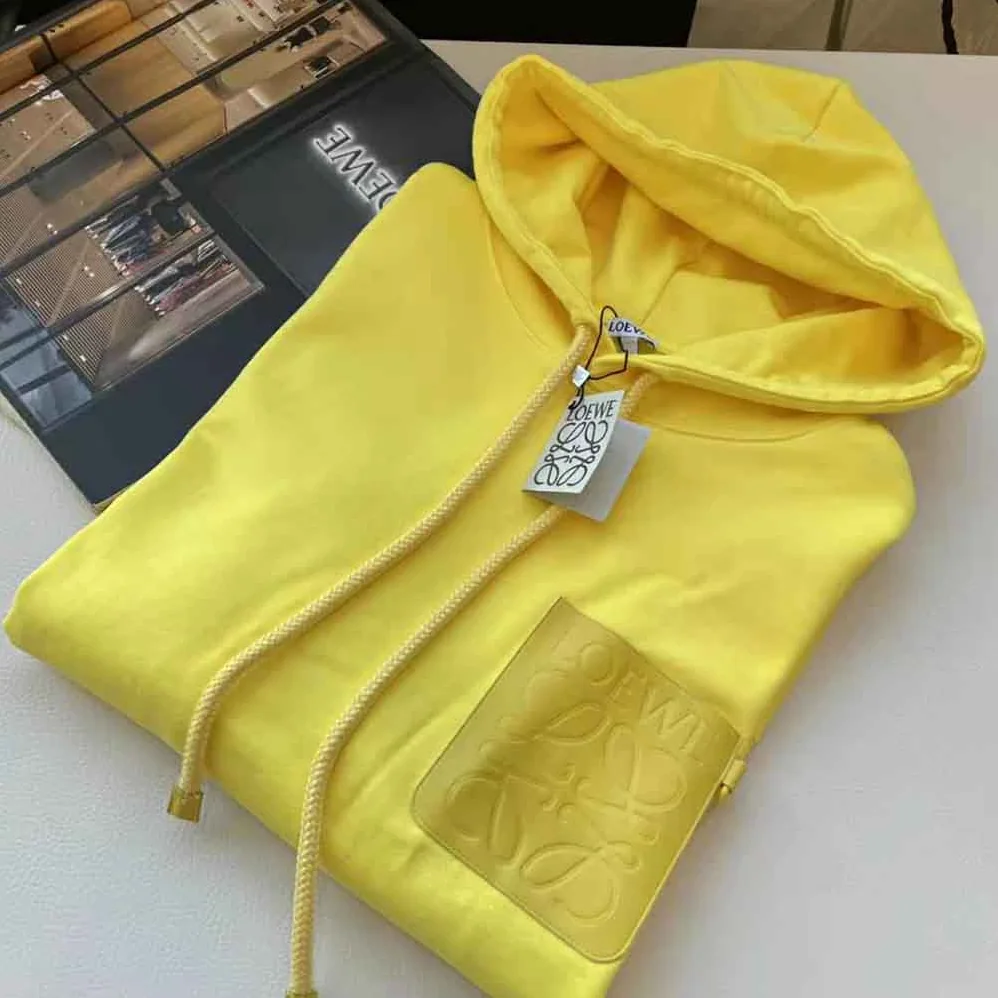 Loewe Anagram Patch Hoodie in Cotton for Women in Yellow
