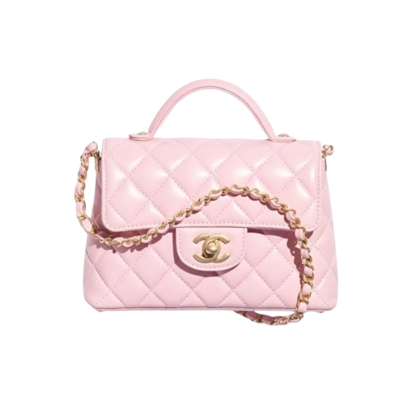 Chanel Small Flap Bag Crossbody in Light Pink Gold Hardware
