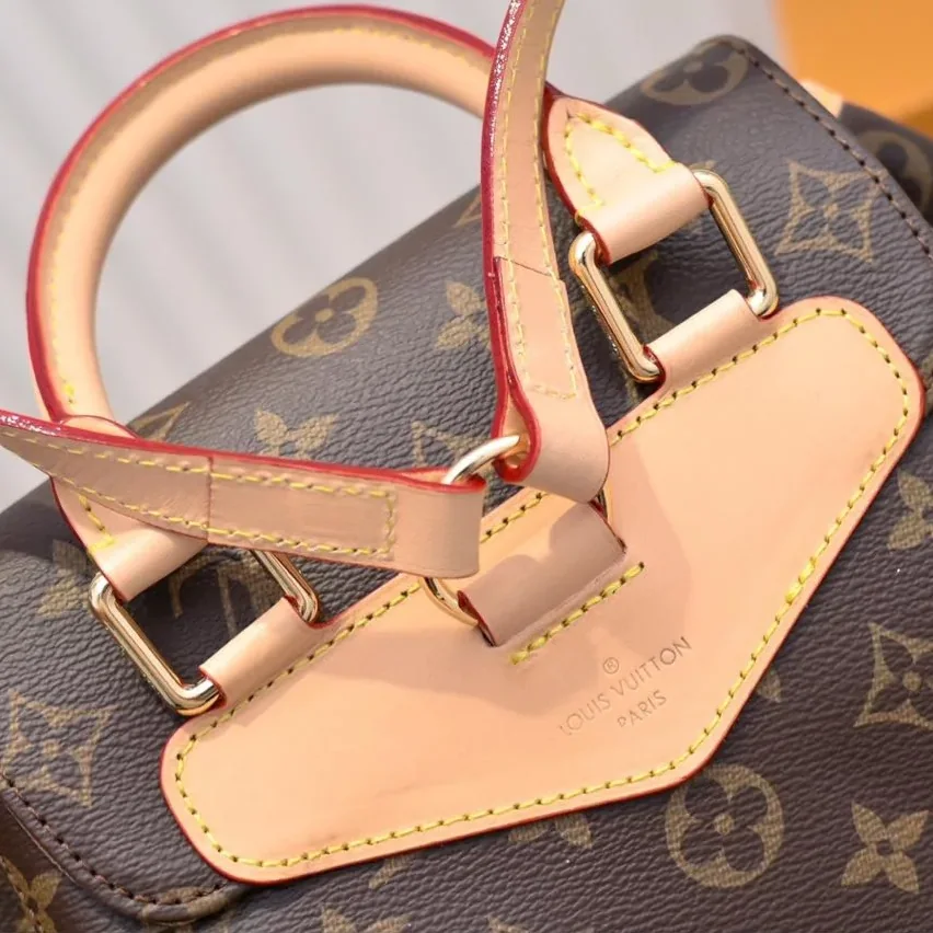 Louis Vuitton Montsouris MM Backpack in Brown Monogram Gold Hardware