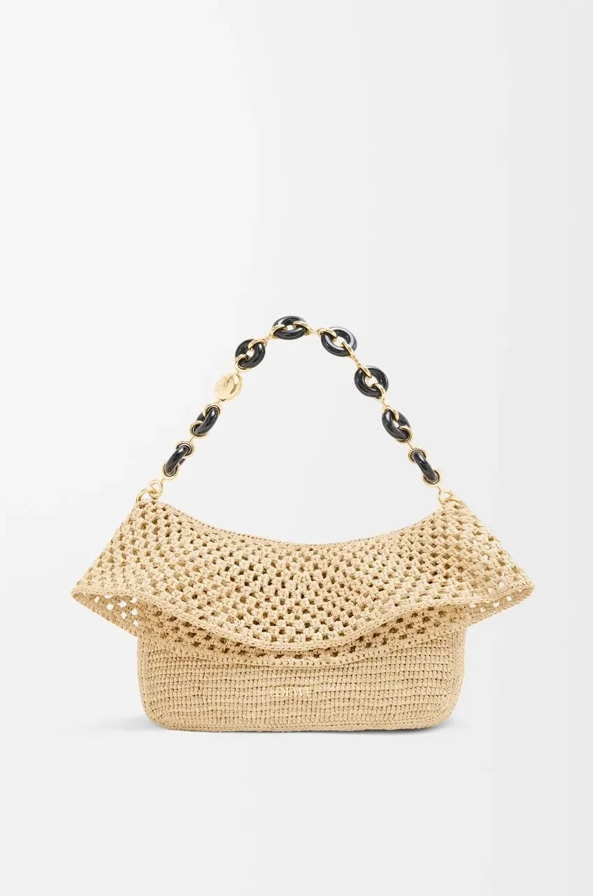Loewe Ola Medium Shoulder Bag / Natural Raffia Gold Hardware 1AP22P22X05 Loewe Ola Medium Shoulder Bag / Natural Raffia Gold Hardware 1AP22P22X05