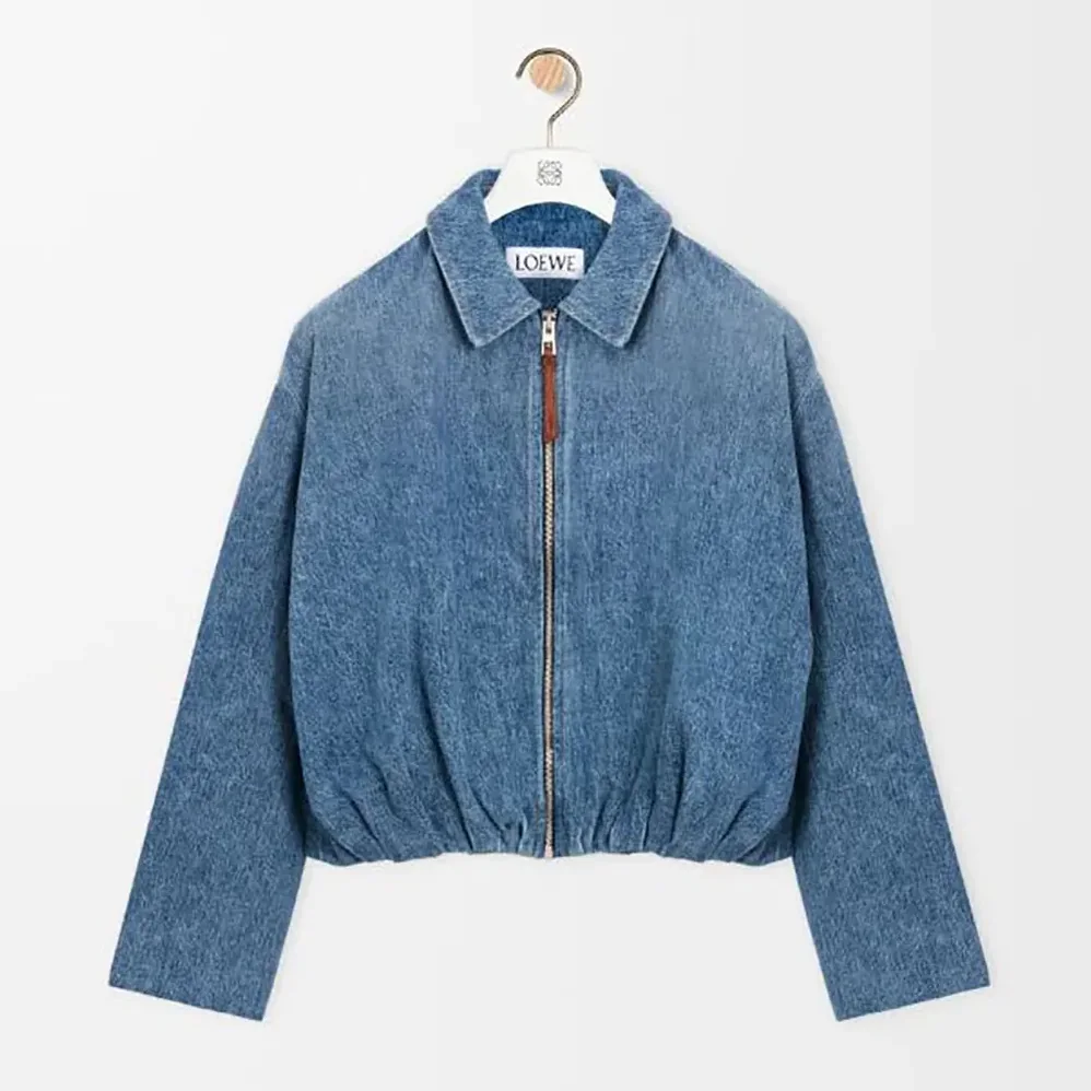 Loewe Draped Jacket In Denim for Men in Indigo Blue Loewe Draped Jacket In Denim for Men in Indigo Blue