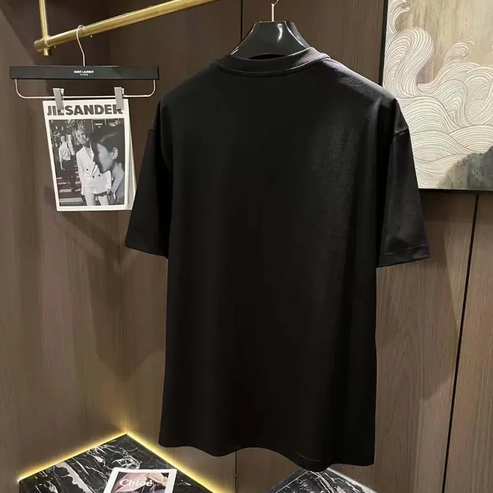 Loewe Loewe Men Loose Fit T-shirt in Cotton for Men in Black/Beige Loewe Loewe Men Loose Fit T-shirt in Cotton for Men in Black/Beige