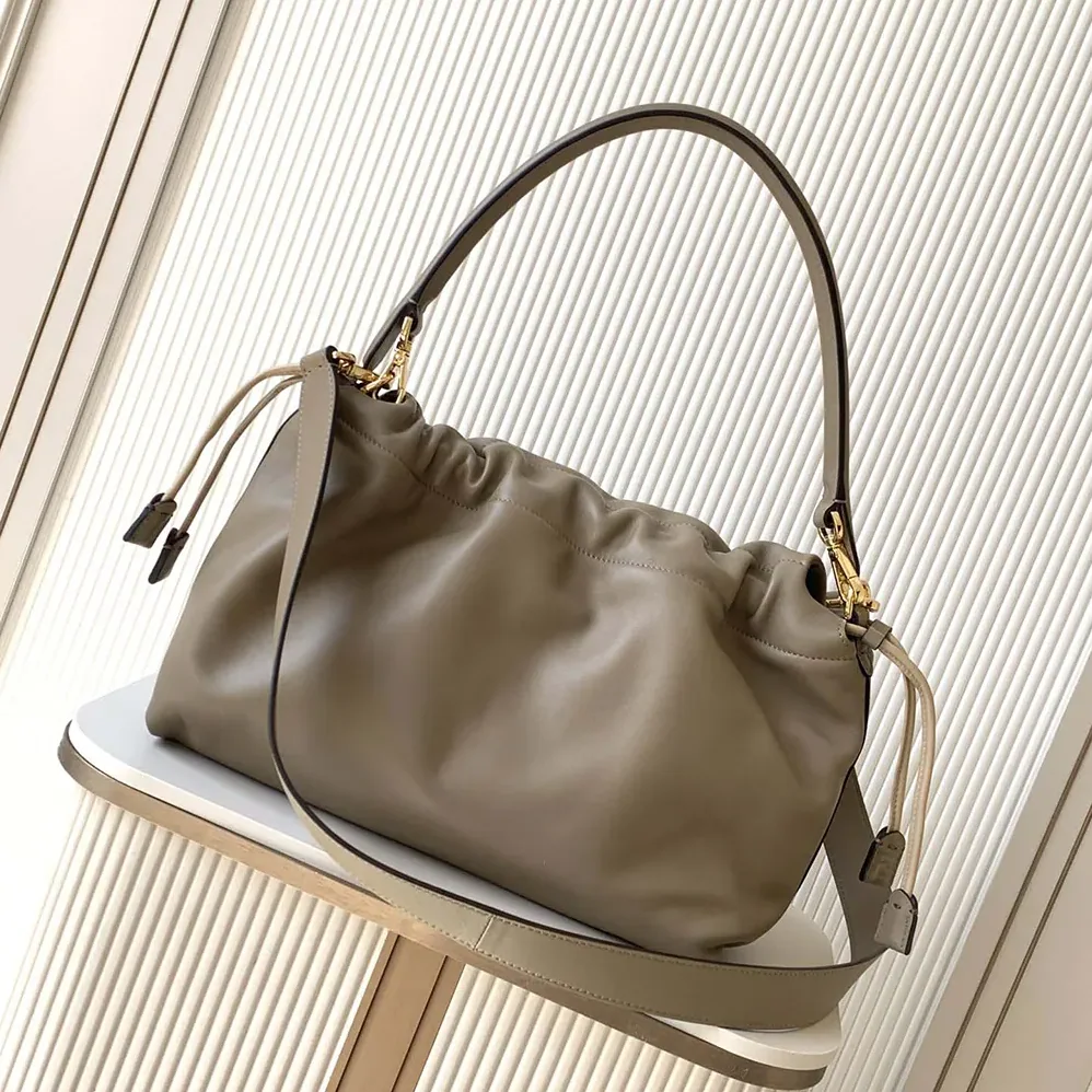 Fendi Mamma Baguette Large Dove Gray Nappa Leather Bag for Women Fendi Mamma Baguette Large Dove Gray Nappa Leather Bag for Women