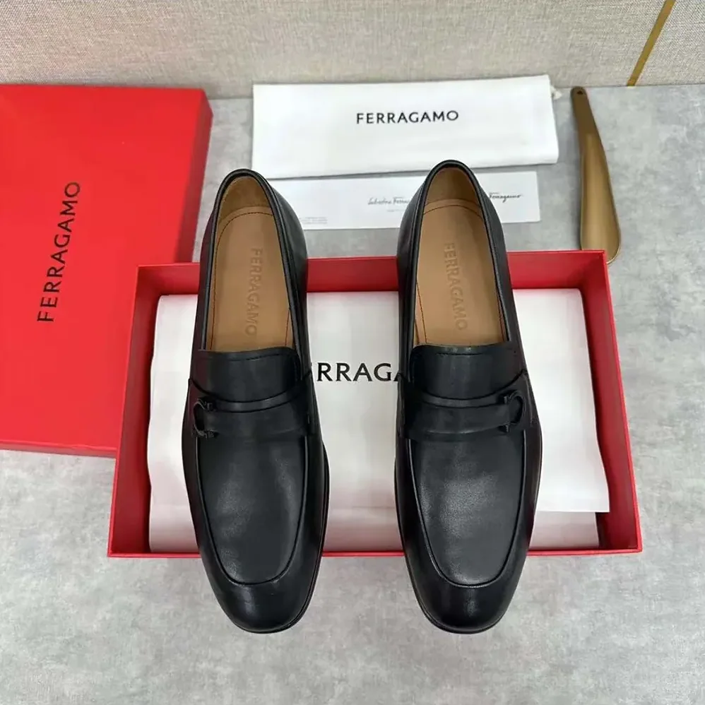 Salvatore Ferragamo Moccasin with Gancini Ornament for Men Salvatore Ferragamo Moccasin with Gancini Ornament for Men