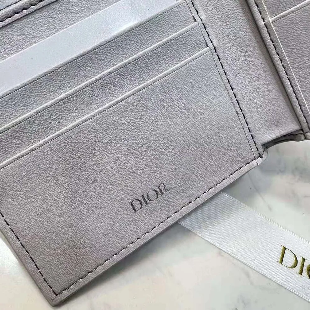 Dior Wallet Gray Dior Oblique Galaxy Leather for Men Dior Wallet Gray Dior Oblique Galaxy Leather for Men