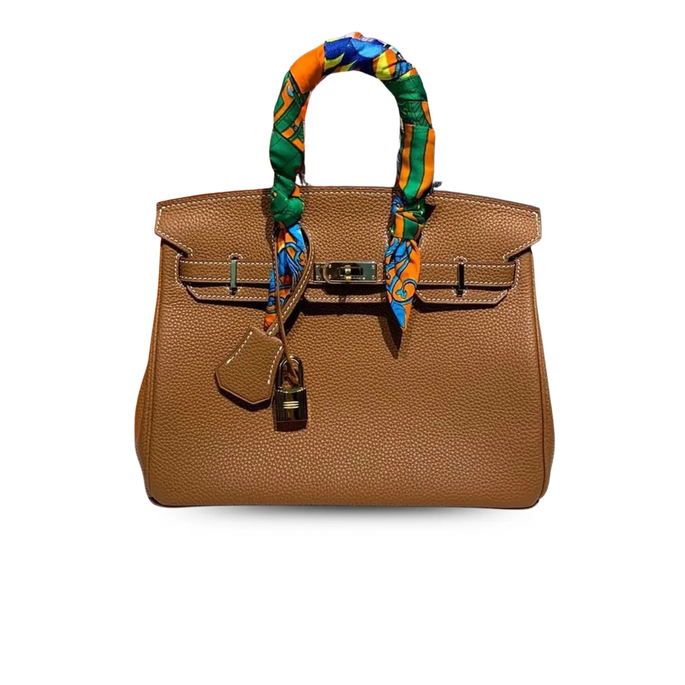 Hermes Birkin Top Handle Bag / White Semi Handstitched Gold Hardware
