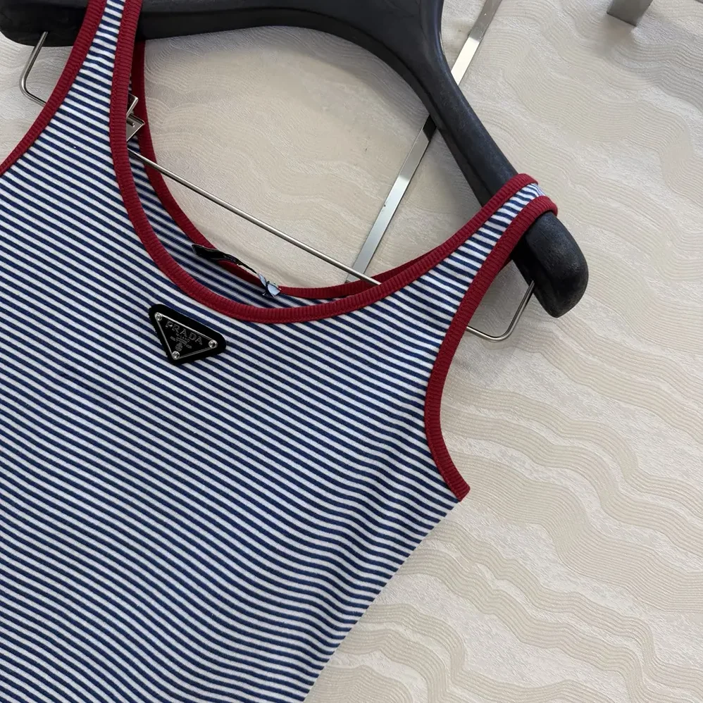 Prada Striped Cotton Jersey Tank Top for Women Prada Striped Cotton Jersey Tank Top for Women