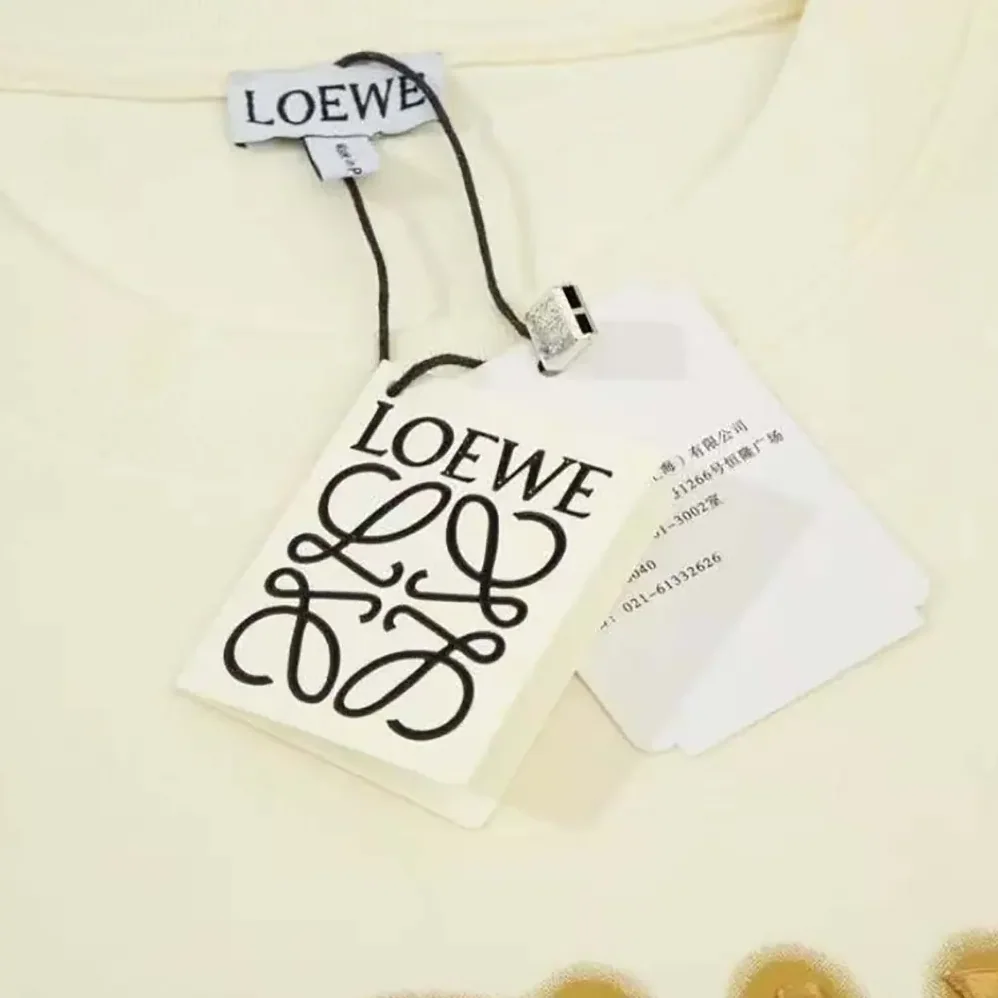 Loewe LOEWE Neon T-shirt in Cotton for Men in White/Gold Loewe LOEWE Neon T-shirt in Cotton for Men in White/Gold
