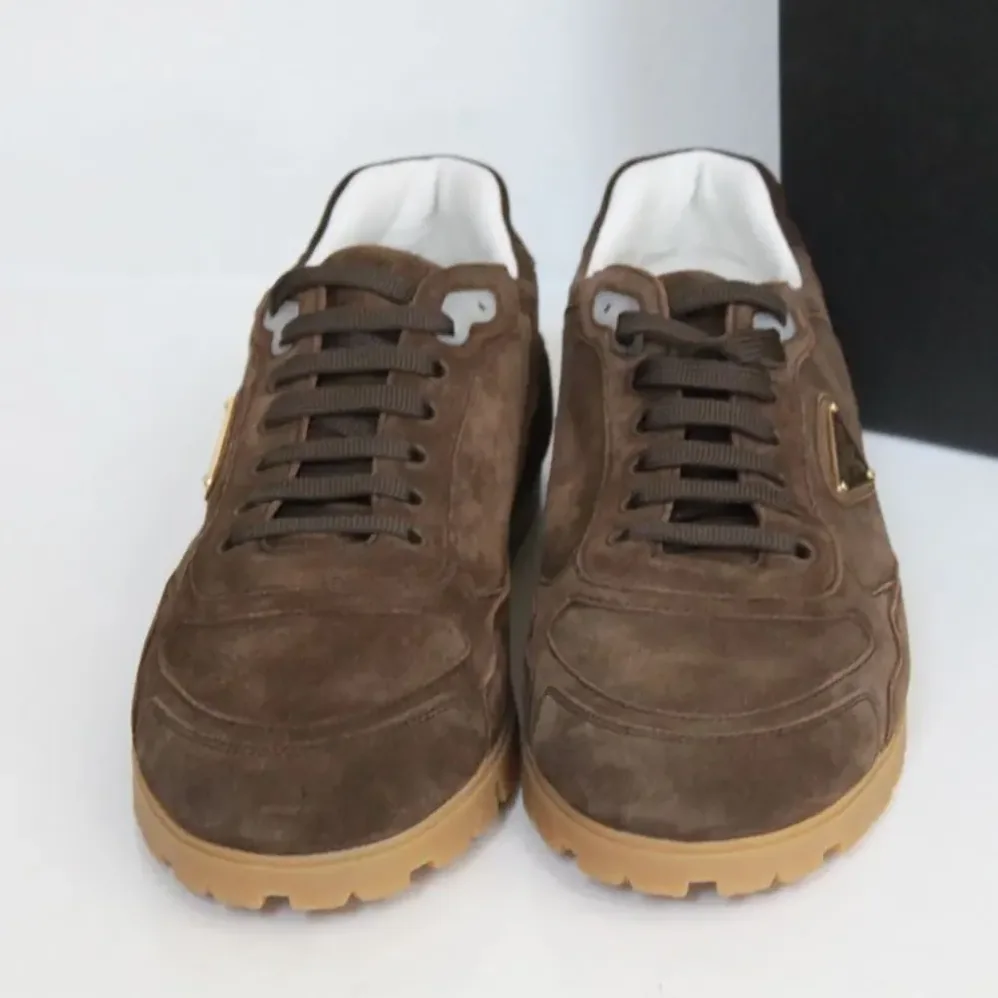 Prada Trail Brown Suede Lace up Logo Low top Sneaker for Unisex Prada Trail Brown Suede Lace up Logo Low top Sneaker for Unisex