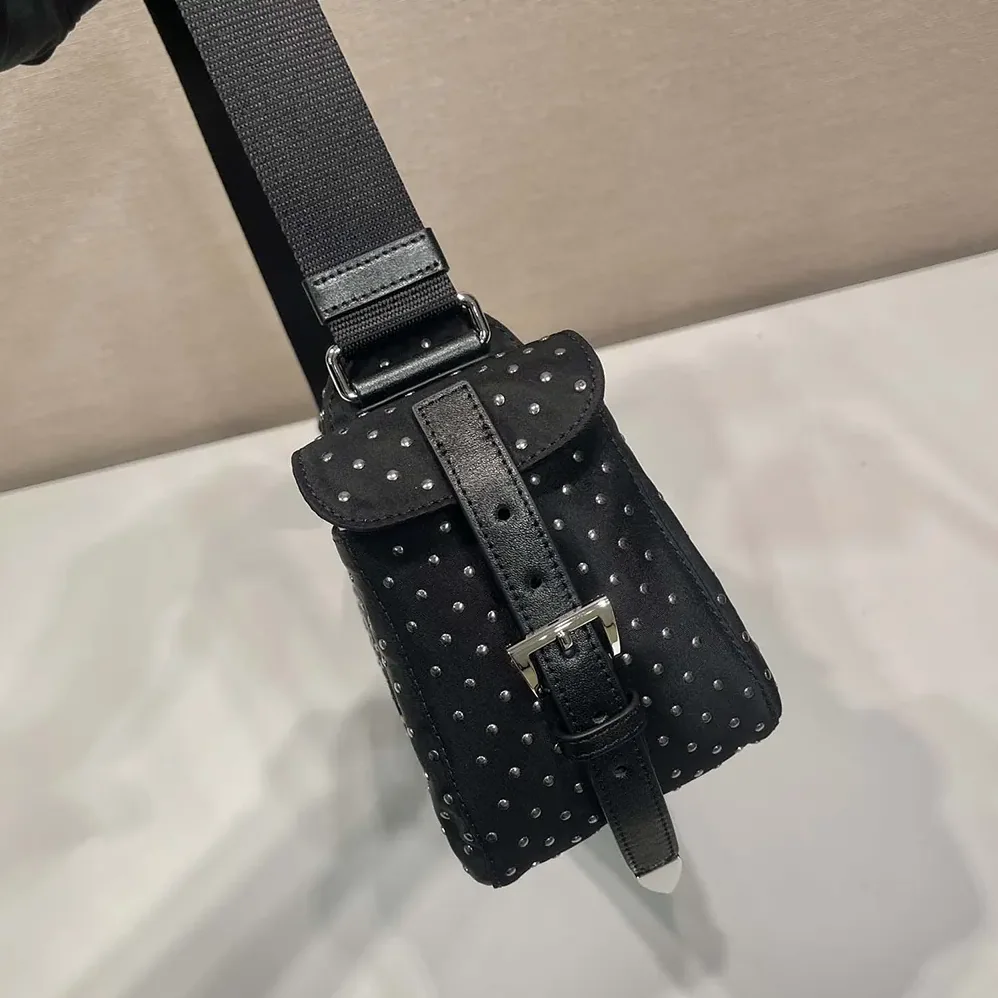 Prada Re for Women in Nylon Bag with Studs Prada Re for Women in Nylon Bag with Studs