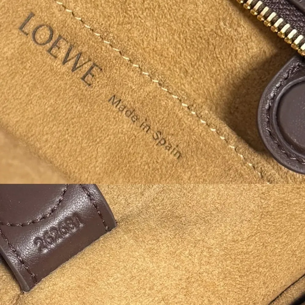 Loewe Small Amazona 180 Bag in Soft Calfskin for Women in Dark Chestnut