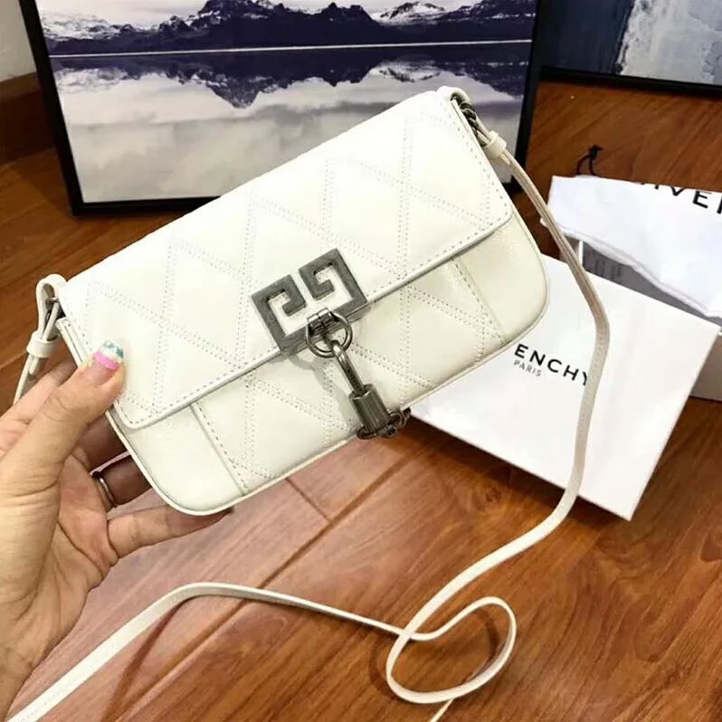 Givenchy Mini Pocket Bag in Diamond Quilted Leather for Women in White Givenchy Mini Pocket Bag in Diamond Quilted Leather for Women in White