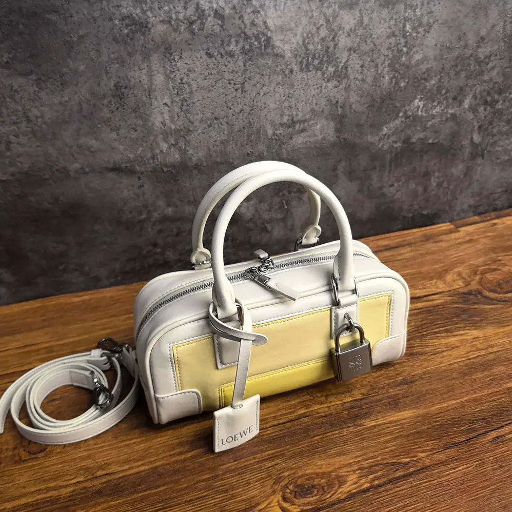 Loewe Amazona 23 Cropped Bag in Nappa Calfskin for Women in Pale Grey Loewe Amazona 23 Cropped Bag in Nappa Calfskin for Women in Pale Grey