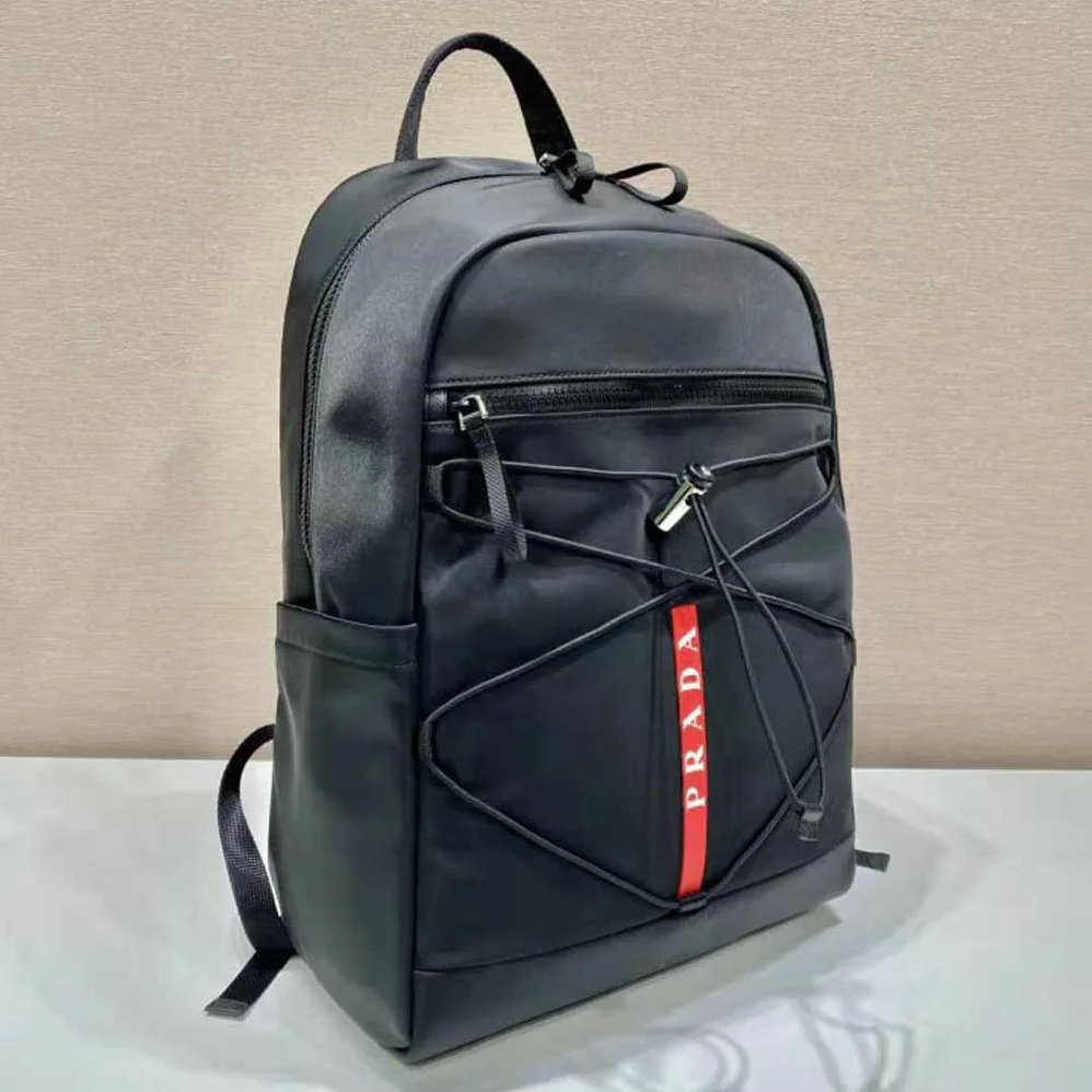 Prada Technical Fabric Backpack with a Functional and Versatile Design for Men in Black
