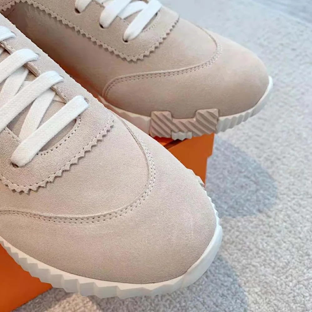Hermes Bouncing Sneaker in Suede Goatskin for Women in Sandy