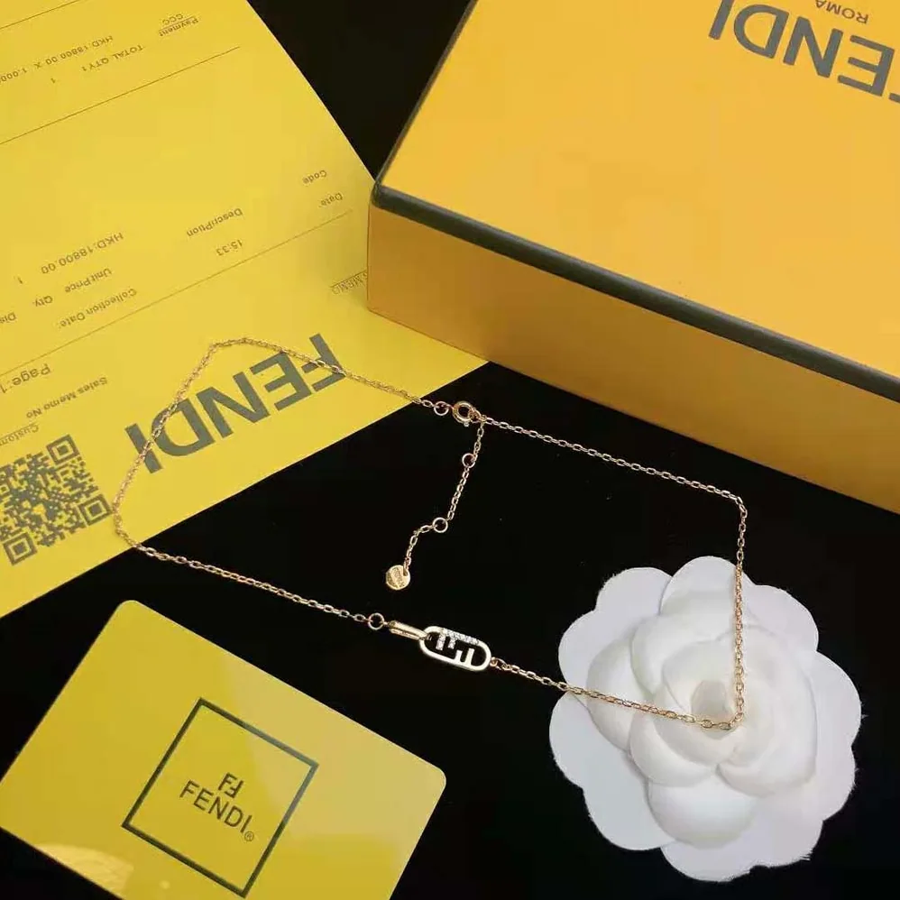 Fendi O Lock Necklace Gold for Women in Colored Necklace Fendi O Lock Necklace Gold for Women in Colored Necklace