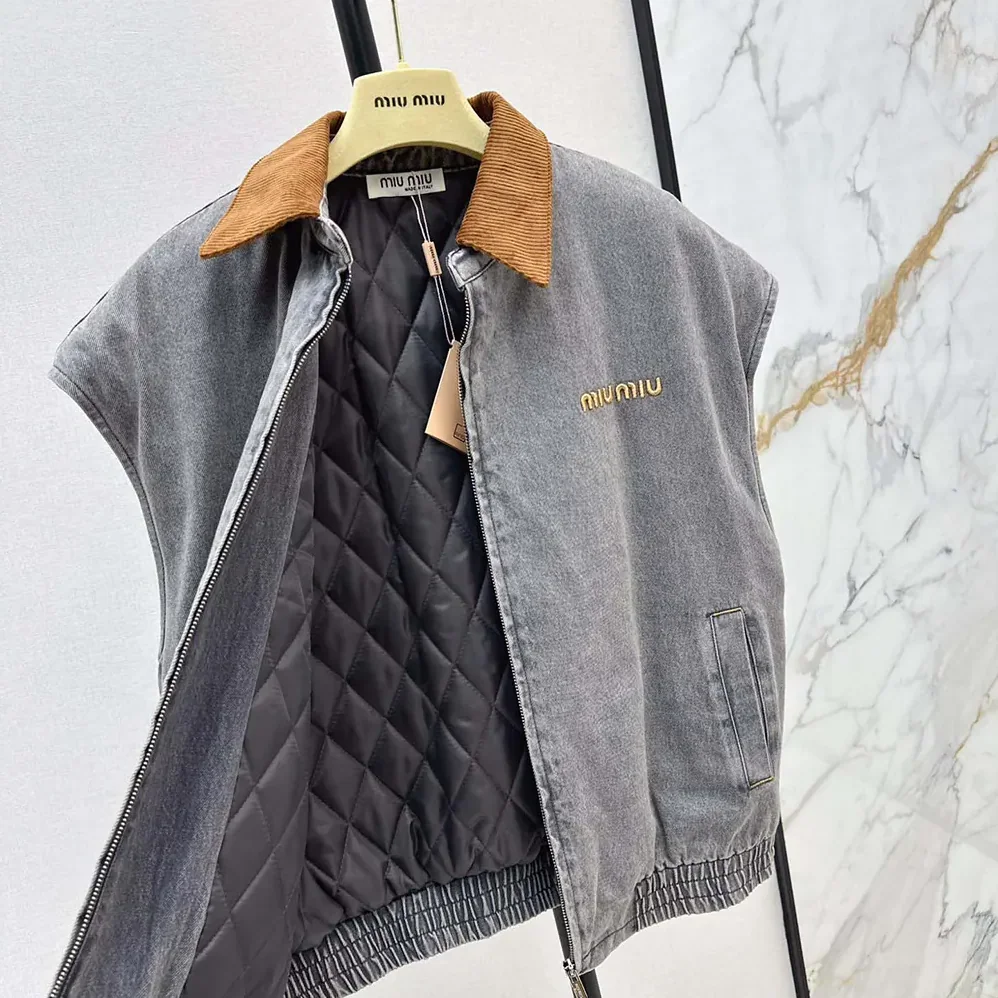 Miu Miu Chambray Blouson Vest for Women