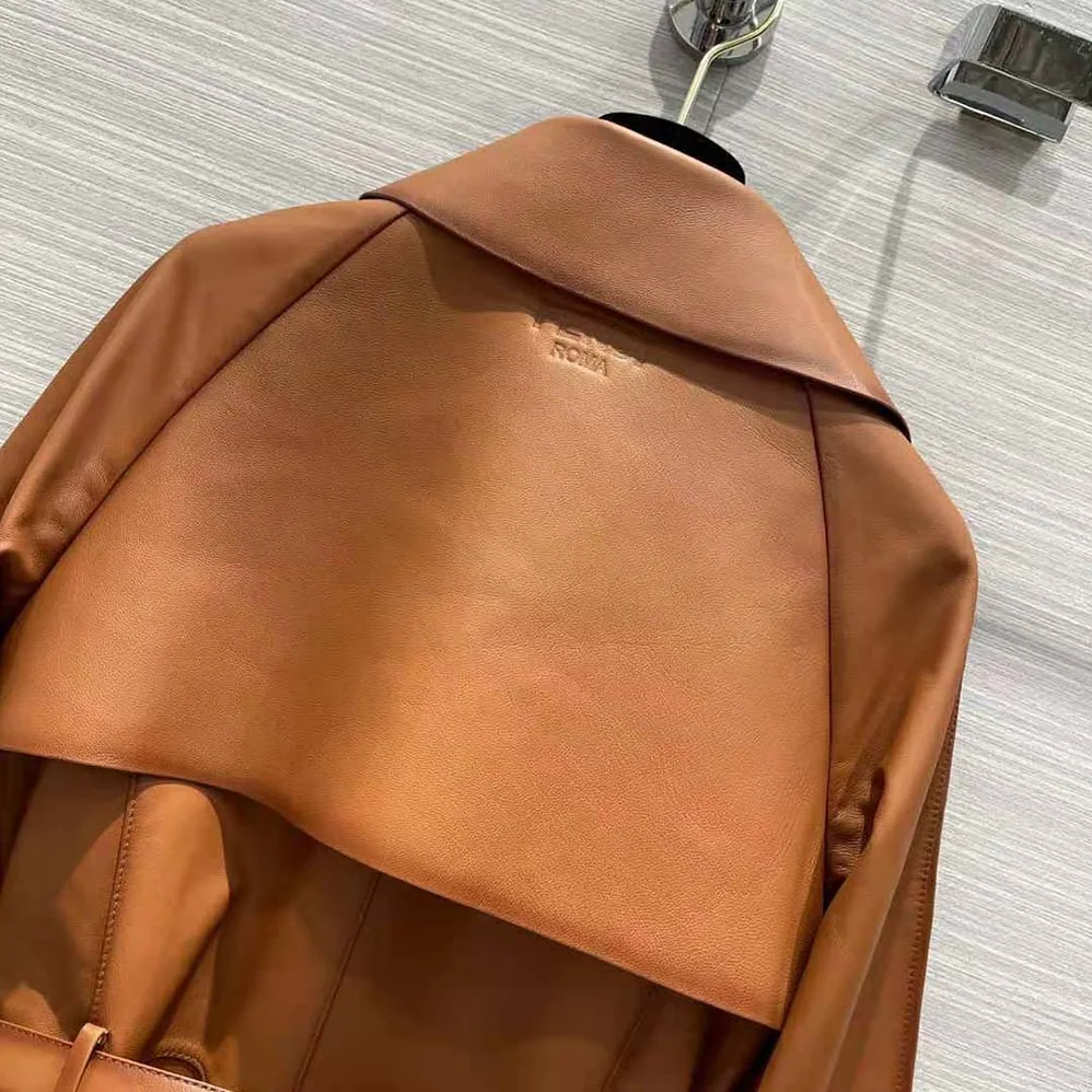 Fendi Shaded for Women in Effect Tan Leather Jacket Fendi Shaded for Women in Effect Tan Leather Jacket