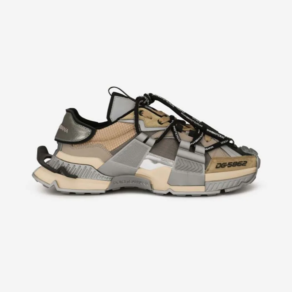 Dolce Gabbana D&G Mixed-Material Space Sneakers for Men in Brown Dolce Gabbana D&G Mixed-Material Space Sneakers for Men in Brown