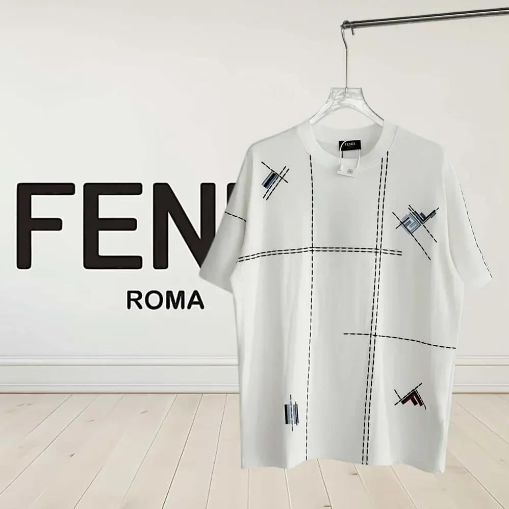 Fendi White Cotton T for Men in shirt