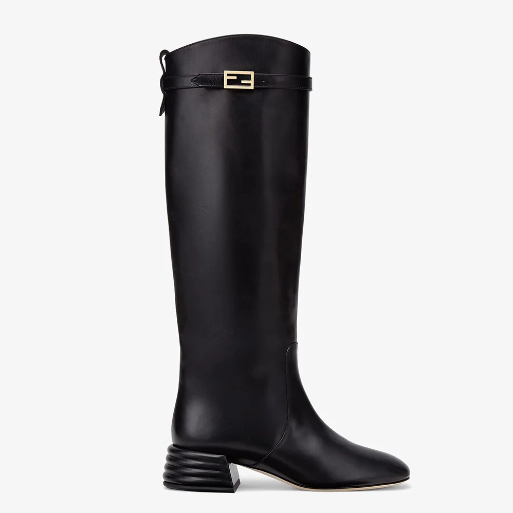 Fendi Boots Black in Calfskin Leather for Women