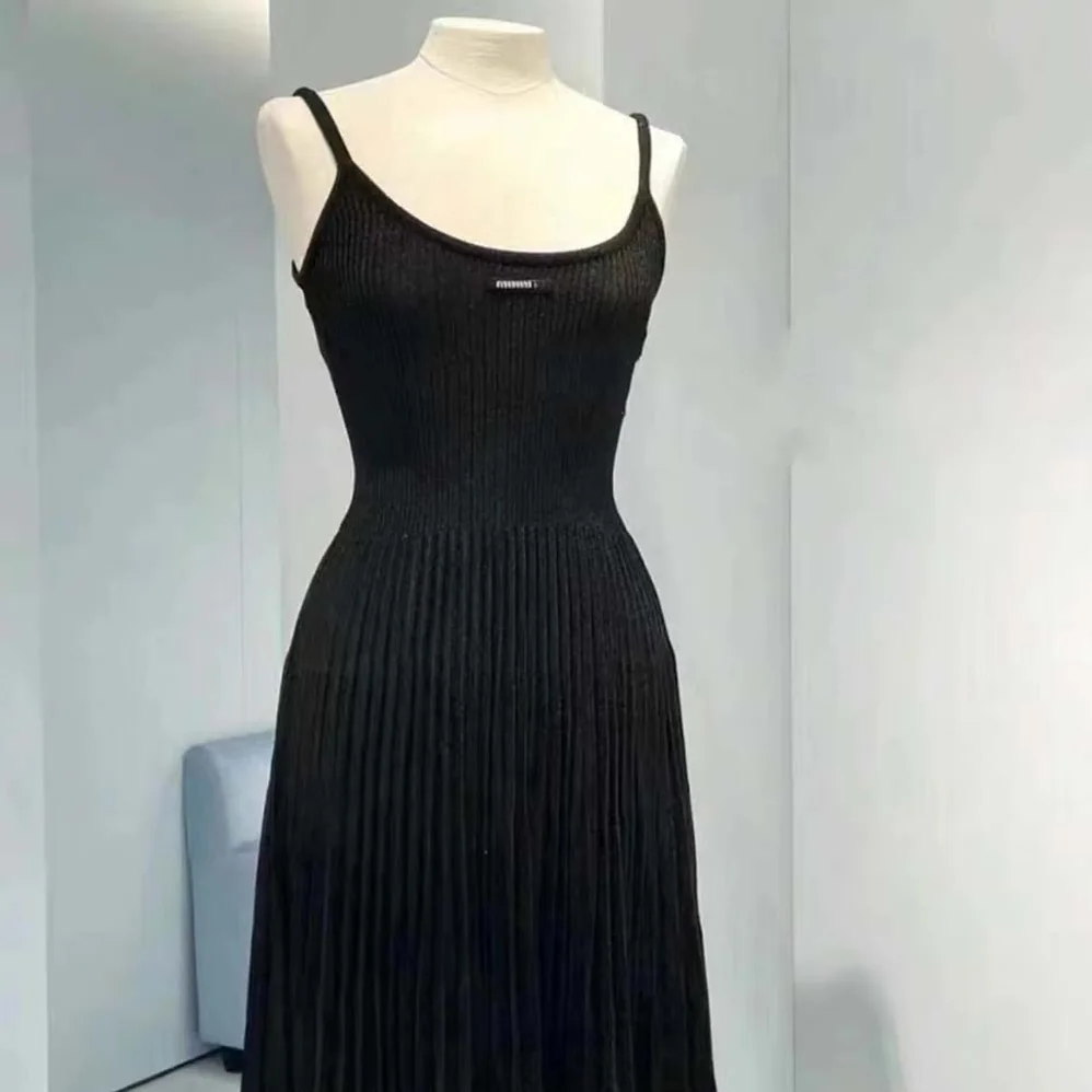 Miu Miu Viscose Dress With Intarsia Logo for Women in Black