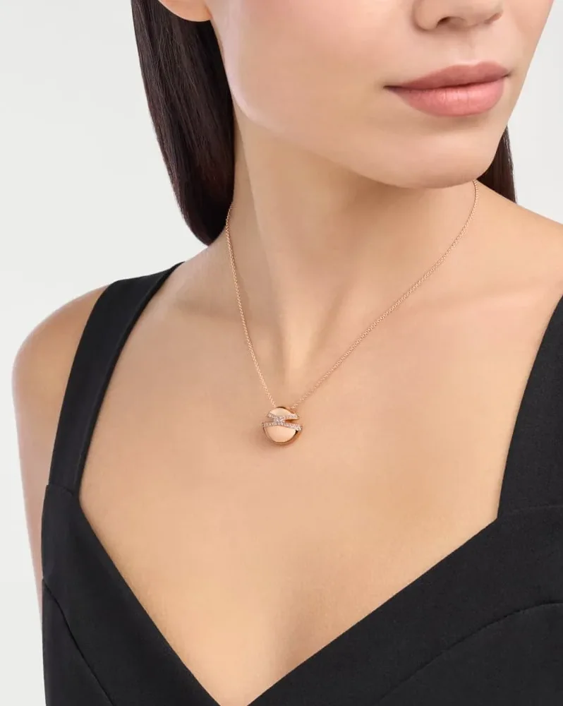 Bvlgari Cabochon Necklace Rose Gold