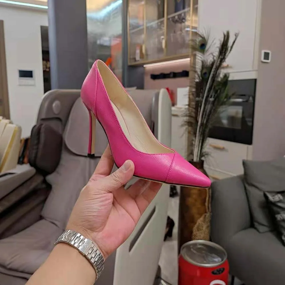 Jimmy Choo Cass 95 Tan Croc-Embossed Leather Pumps for Women in Pink